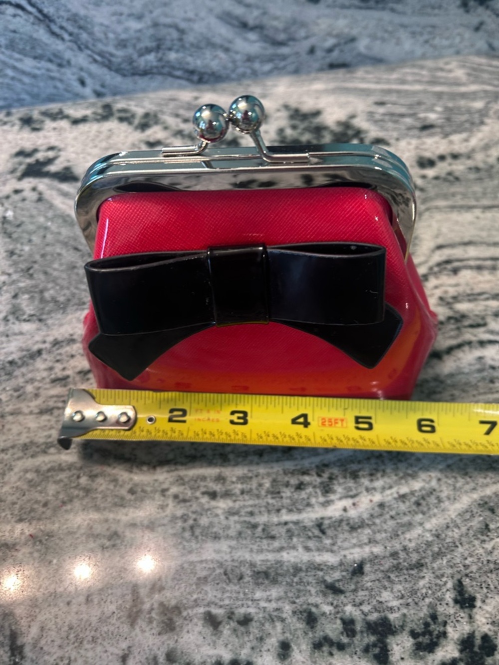 Sourpuss Red Mini Kiss-Lock Bag with Black Bow - Picture 2 of 2